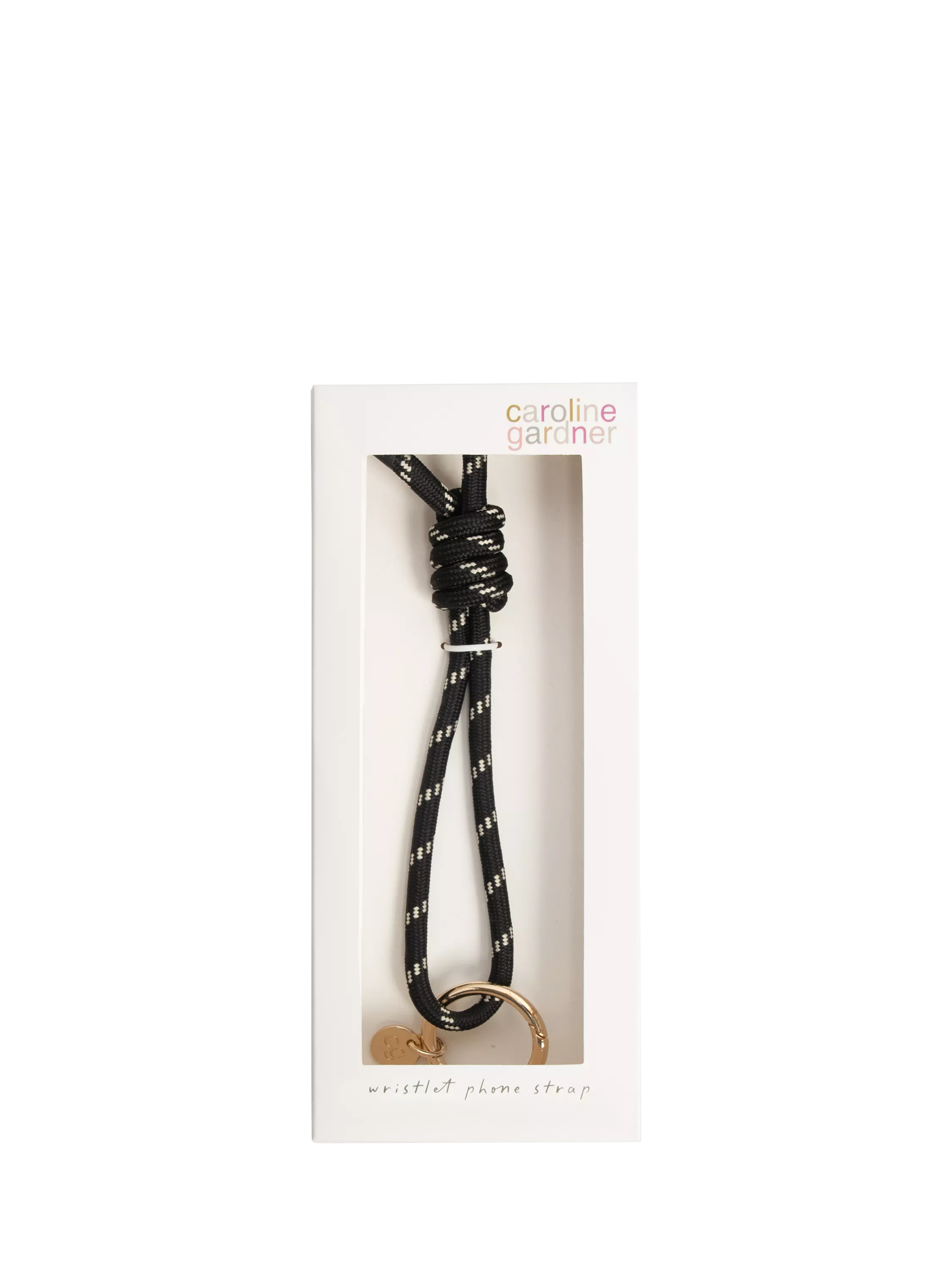Caroline Gardner cord phone strap black (British brand)