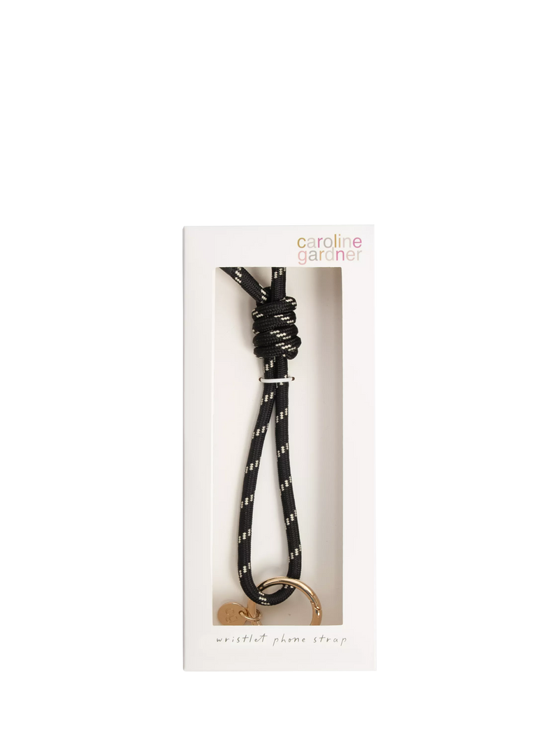 Caroline Gardner cord phone strap black (British brand)