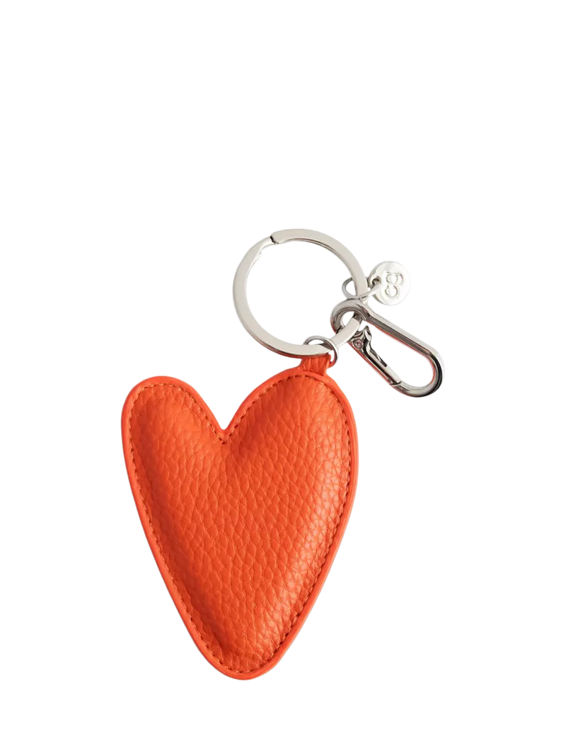 Caroline Gardner orange heart bag charm (British brand)