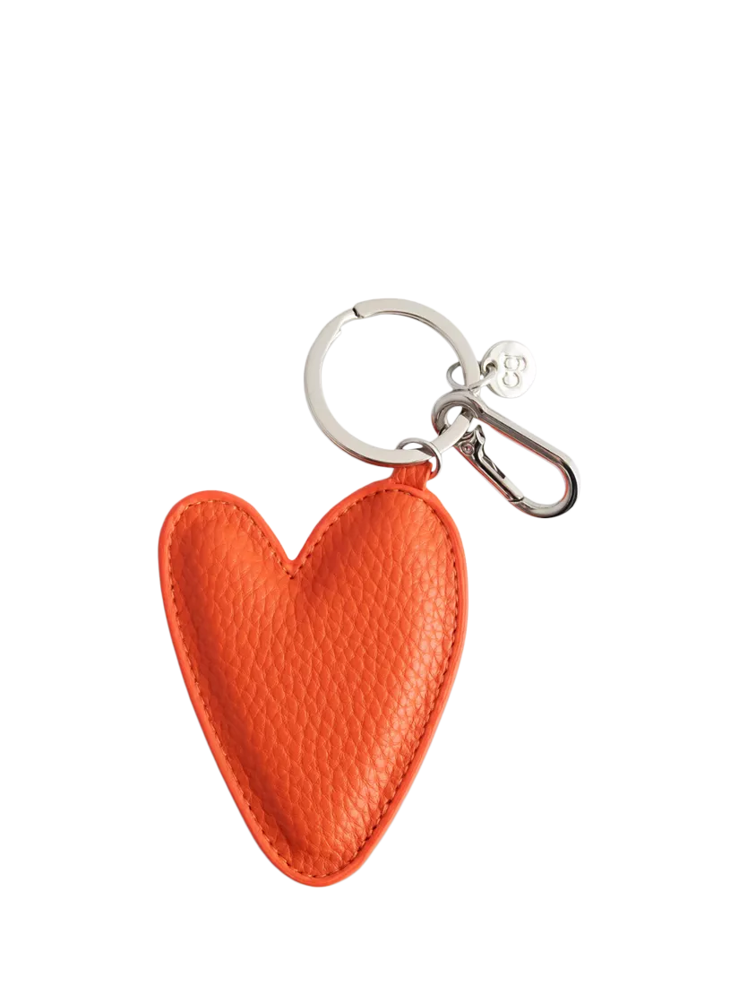 Caroline Gardner orange heart bag charm (British brand)