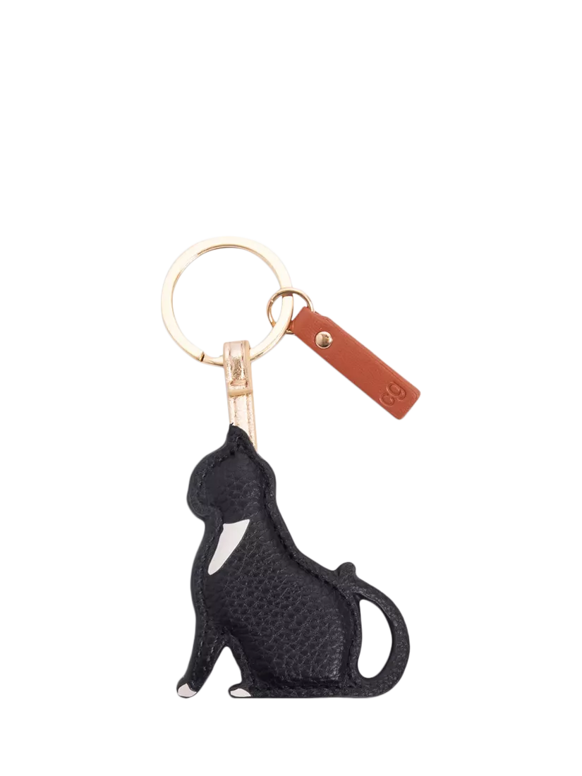 Caroline Gardner tuxedo cat keyring black/white - British product