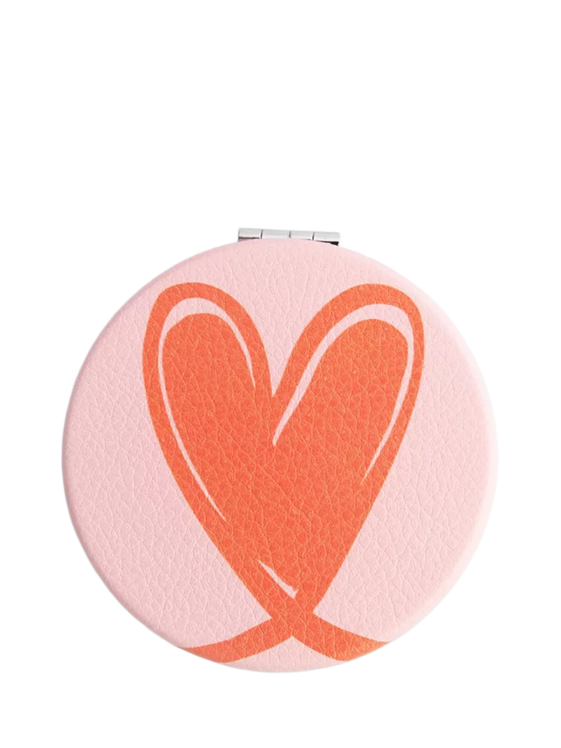Caroline Gardner pink orange linked hearts pocket mirror, UK version