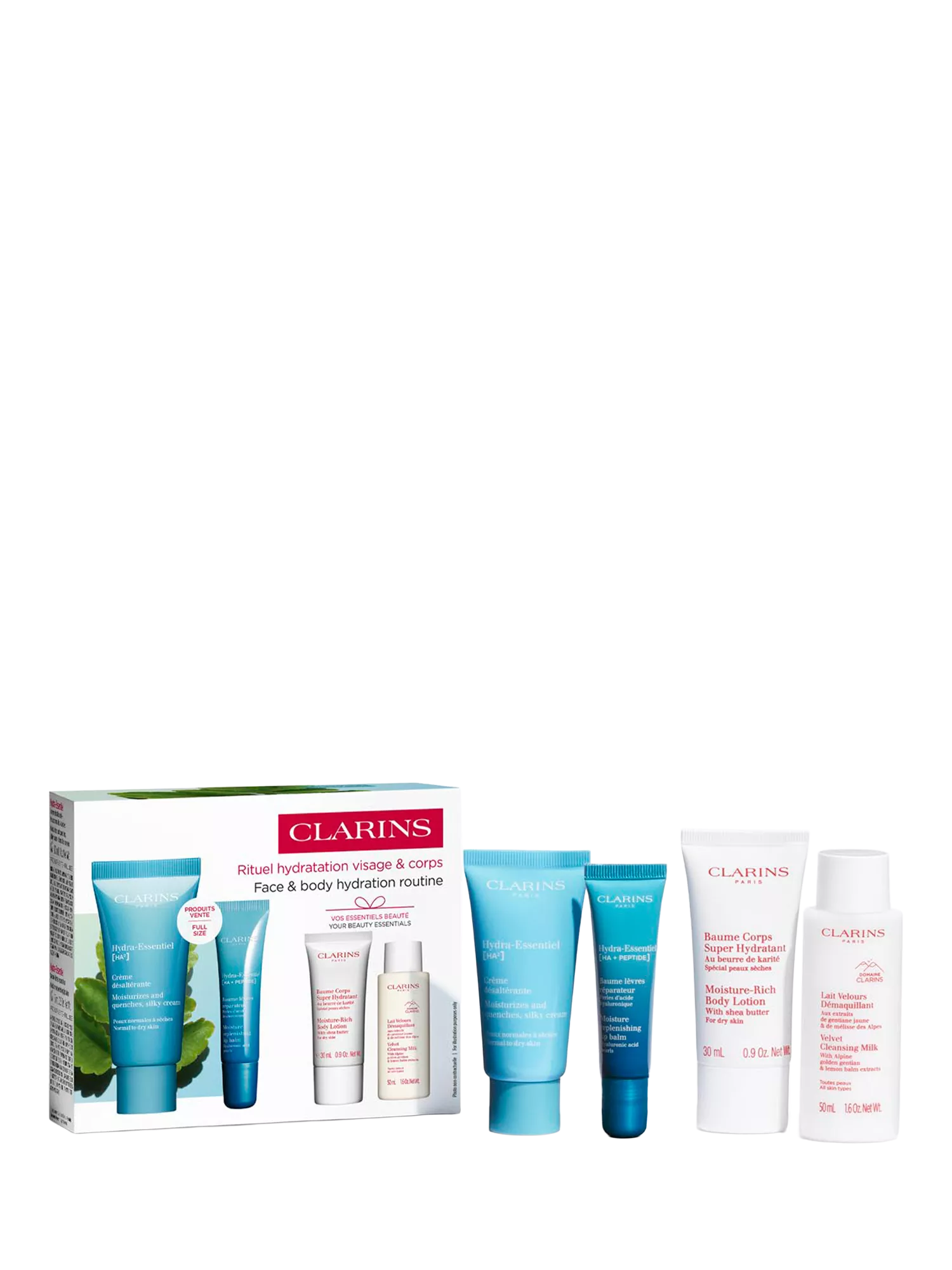 Clarins face and body hydration gift set, UK version