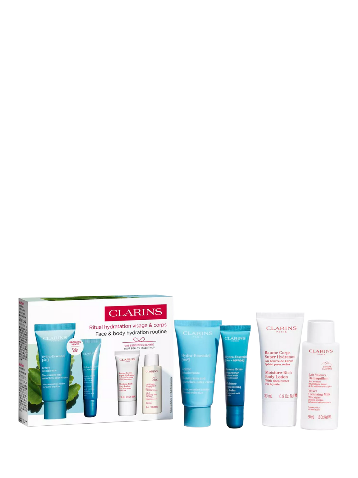 Clarins face and body hydration gift set, UK version