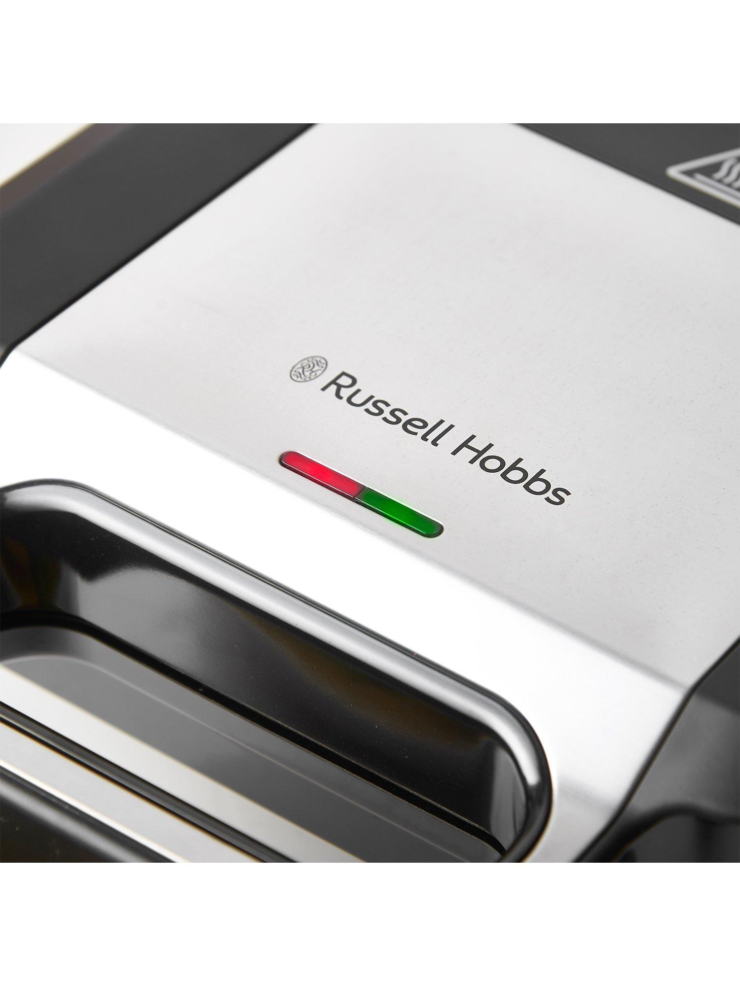 Russell Hobbs 3-in-1 sandwich panini waffle maker black silver - British product