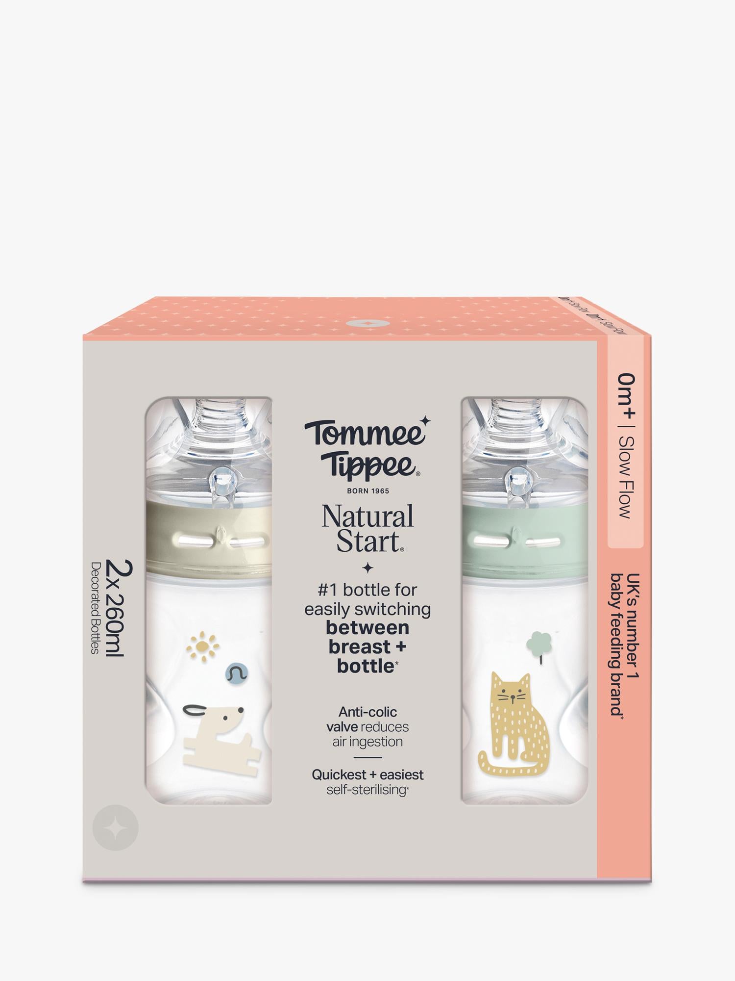 Tommee Tippee Natural Start Anti-Colic baby bottle 260ml pack of 2 - British product