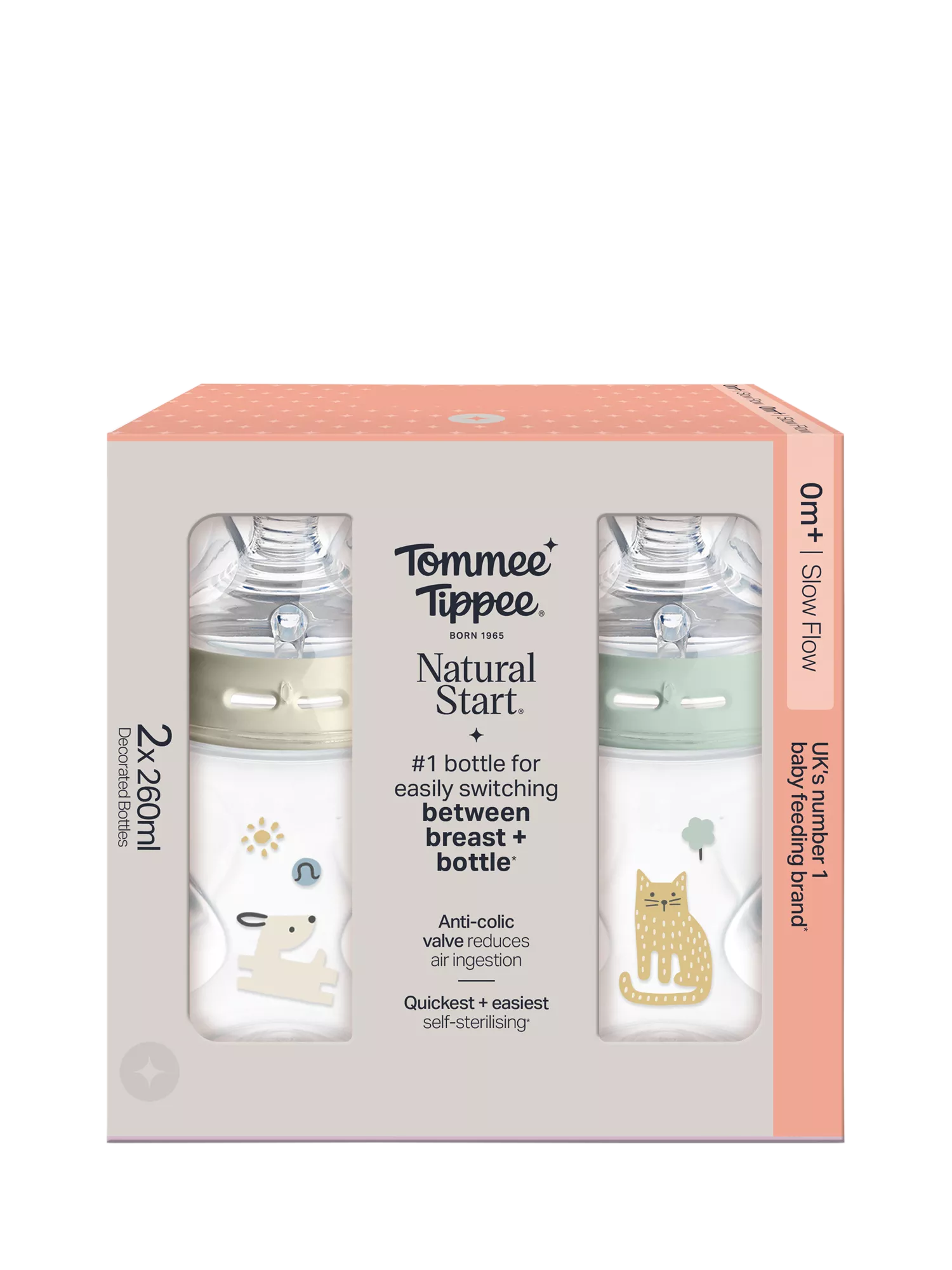 Tommee Tippee Natural Start Anti-Colic baby bottle 260ml pack of 2 - British product