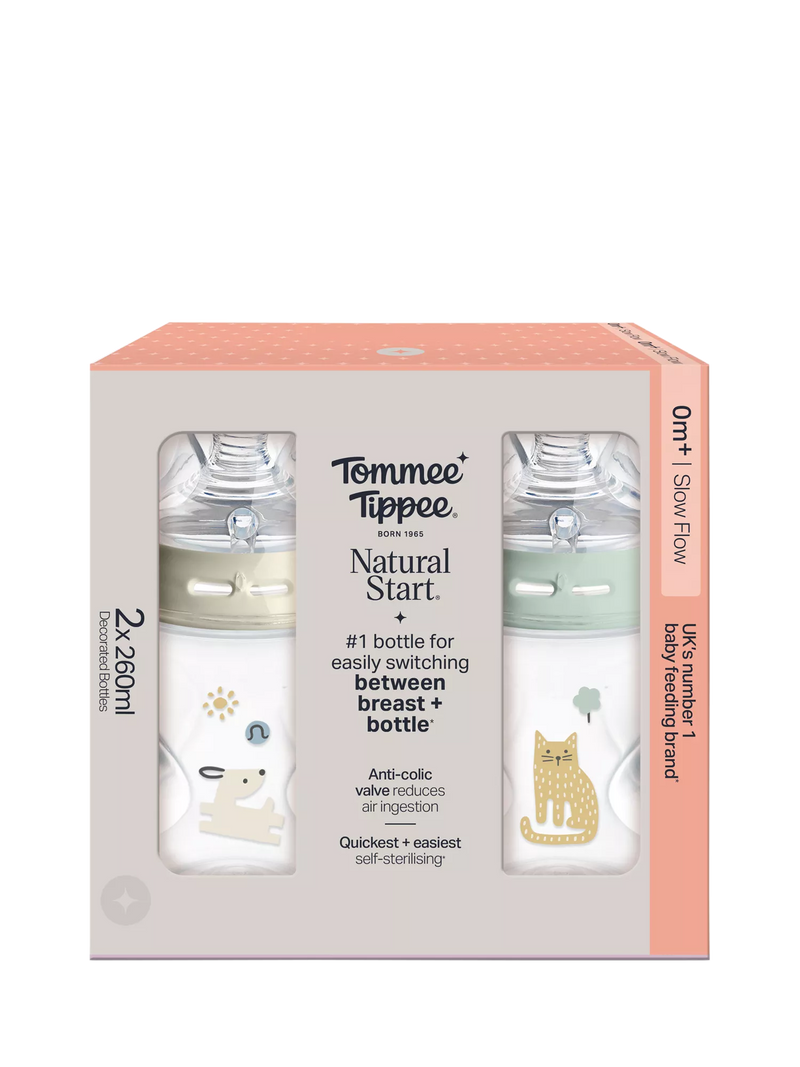Tommee Tippee Natural Start Anti-Colic baby bottle 260ml pack of 2 - British product