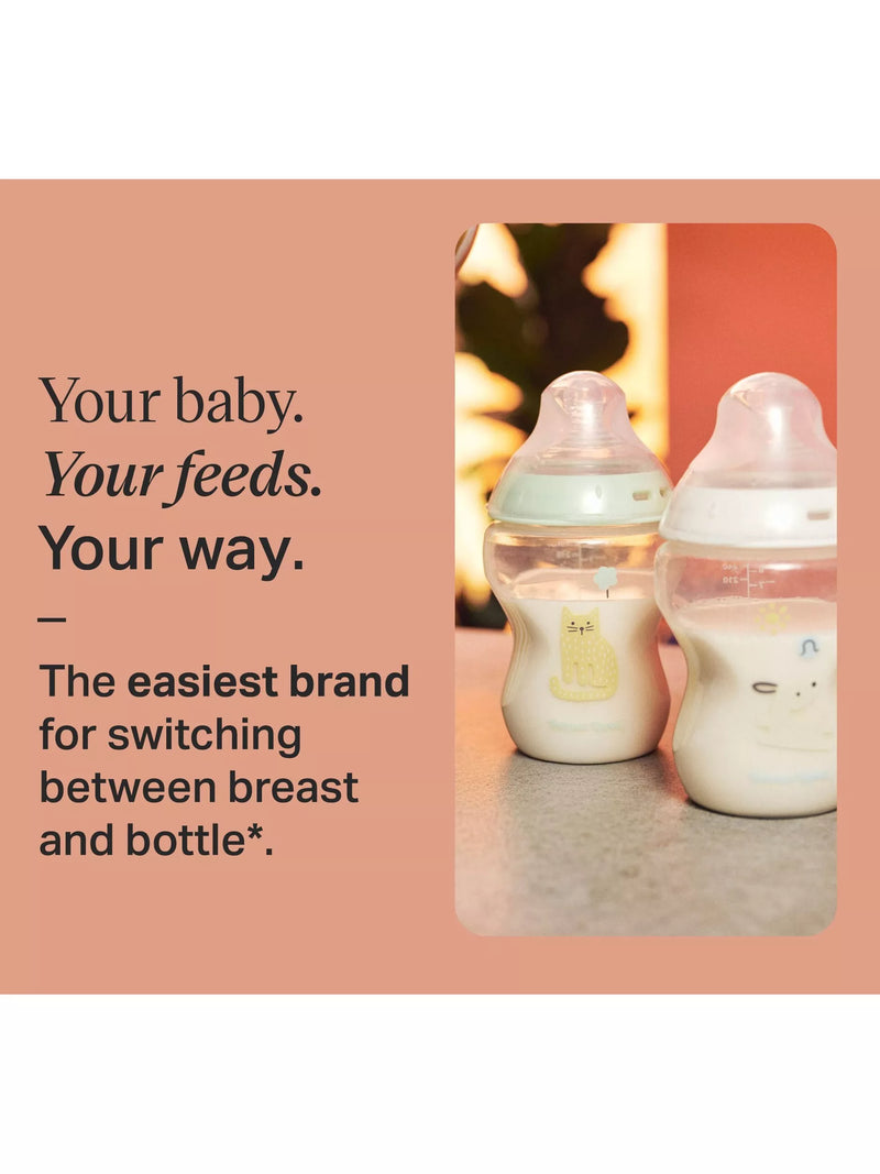 Tommee Tippee Natural Start Anti-Colic baby bottle 260ml pack of 2 - British product
