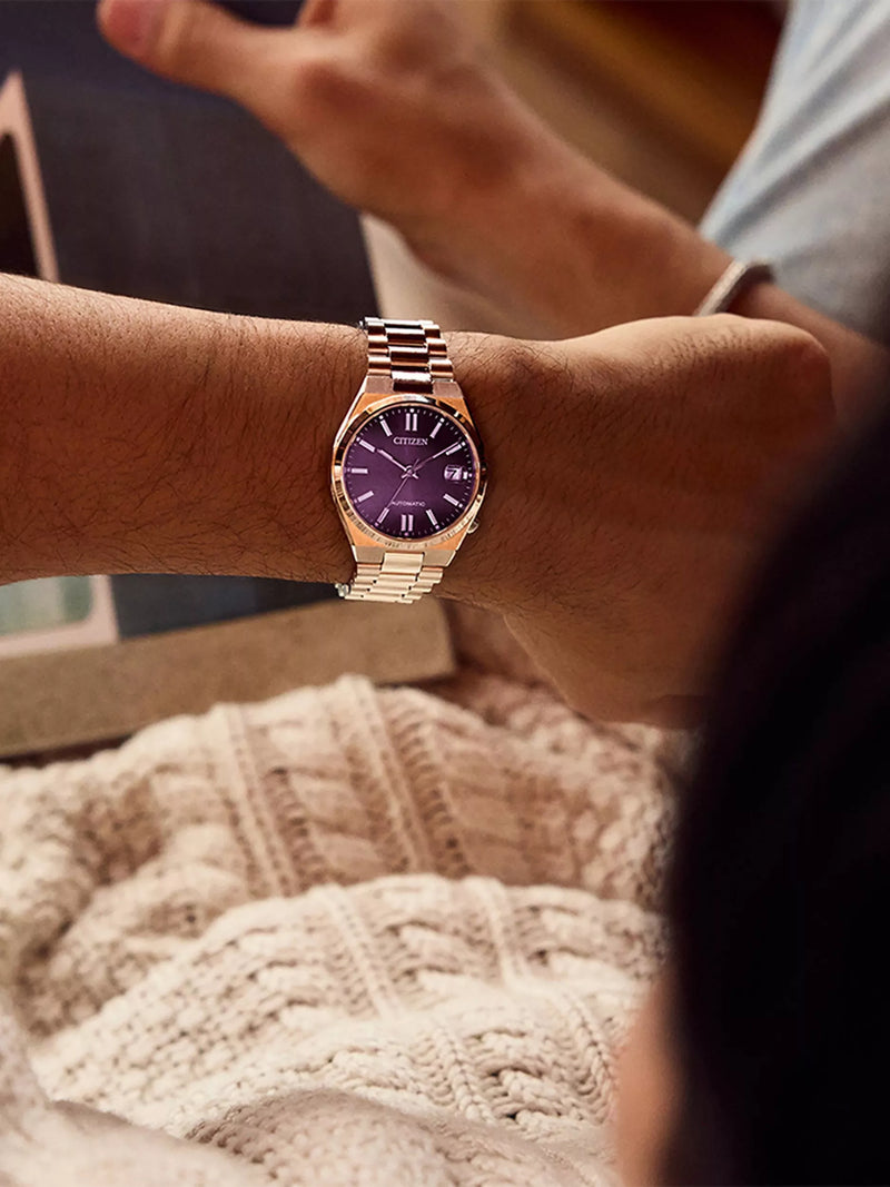 Citizen Tsuyosa automatic watch with purple dial, UK version