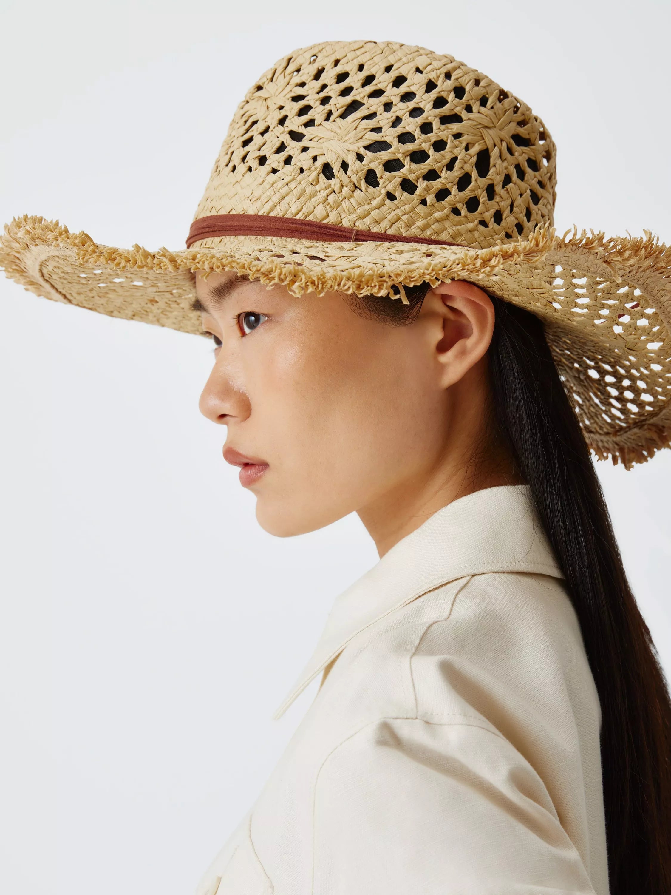 John Lewis natural straw cowboy hat, imported from the UK