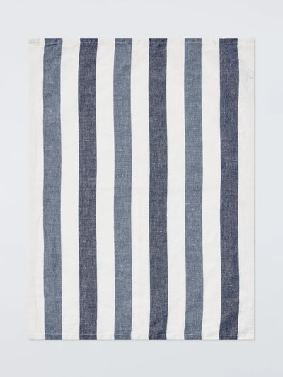 John Lewis John Lewis Bold Stripe Cotton Tea Towel, Navy- Buy online at McGrocer