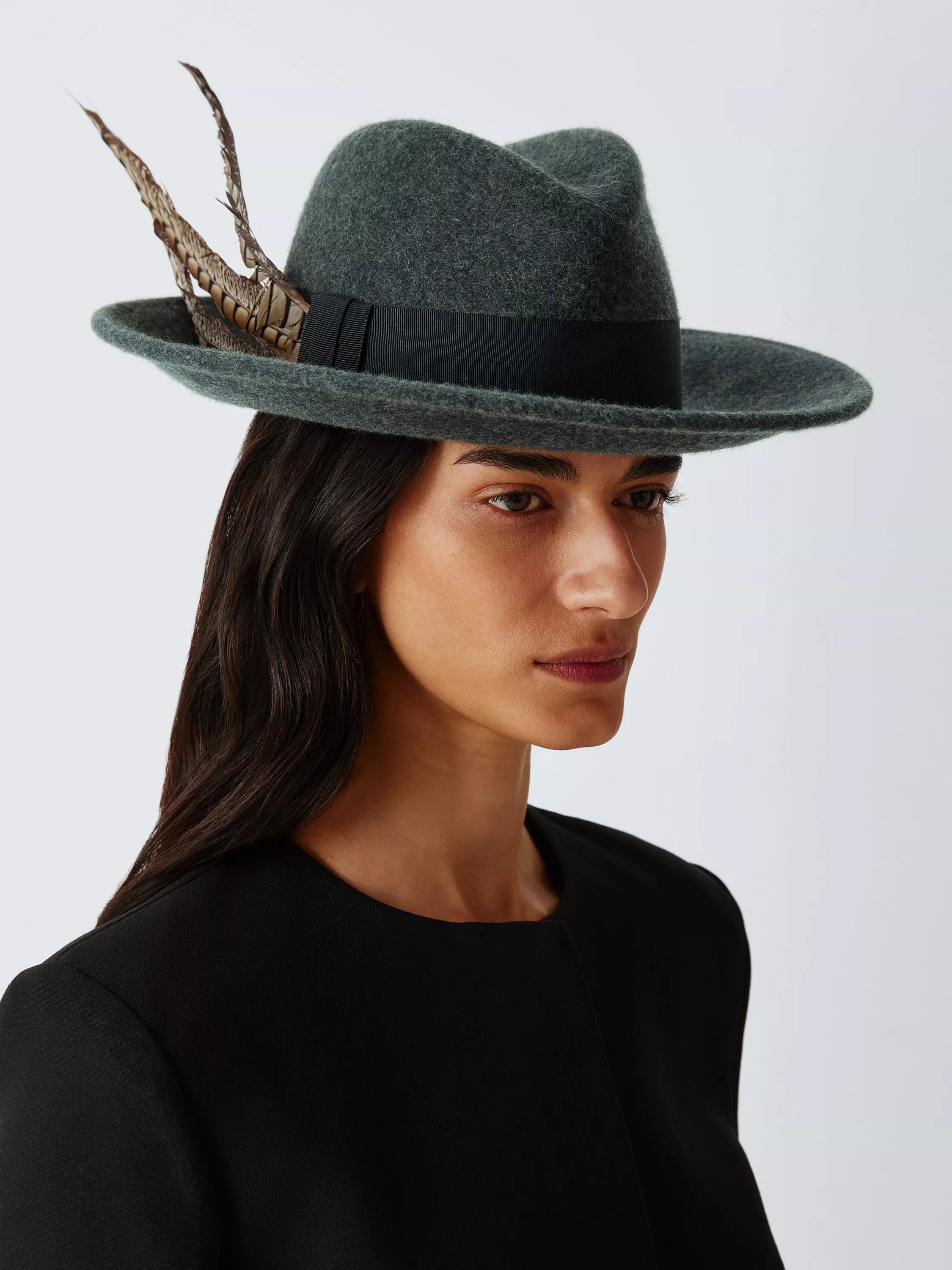 Whiteley wool felt fedora hat grey marl (British brand)