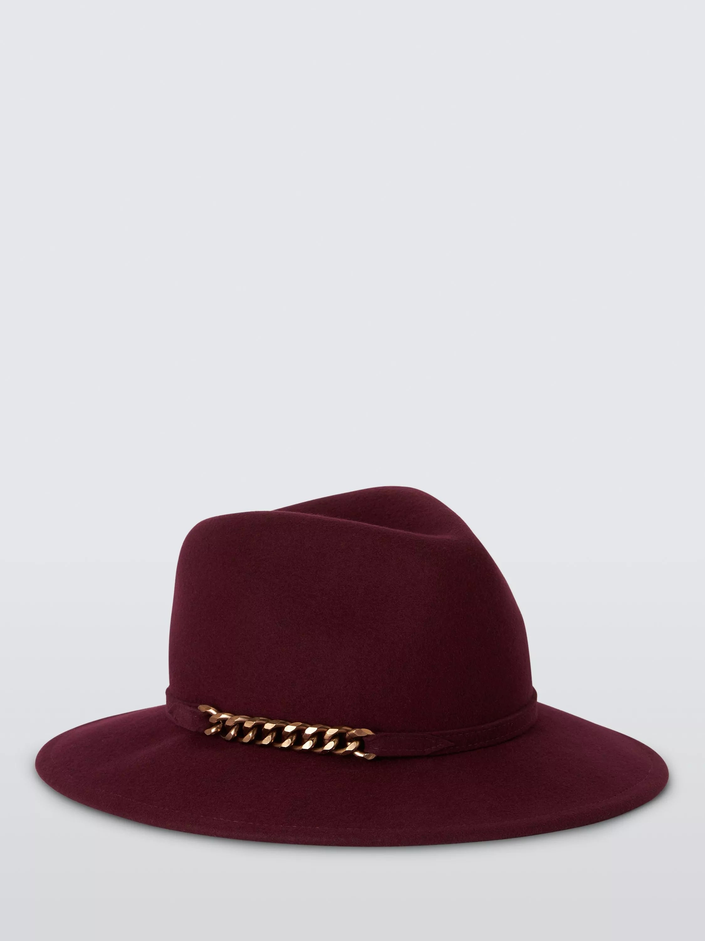 Whiteley Windsor wool felt trilby hat in Mulberry (British brand)