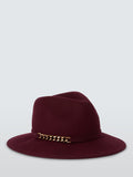 Whiteley Windsor wool felt trilby hat in Mulberry (British brand)