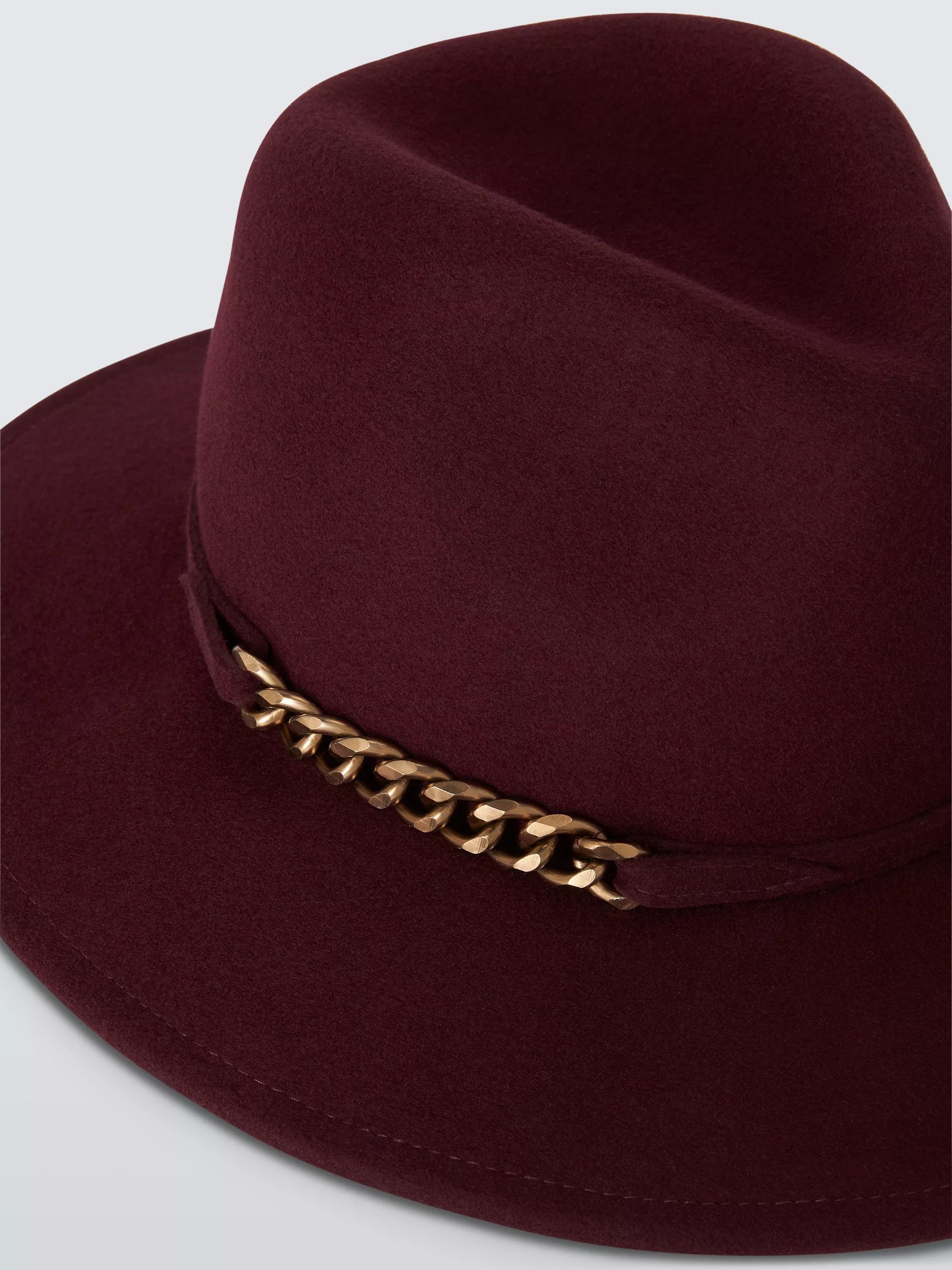 Whiteley Windsor wool felt trilby hat in Mulberry (British brand)