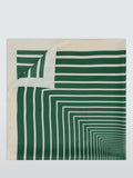 John Lewis silk scarf geometric stripe green 90x90cm, UK version
