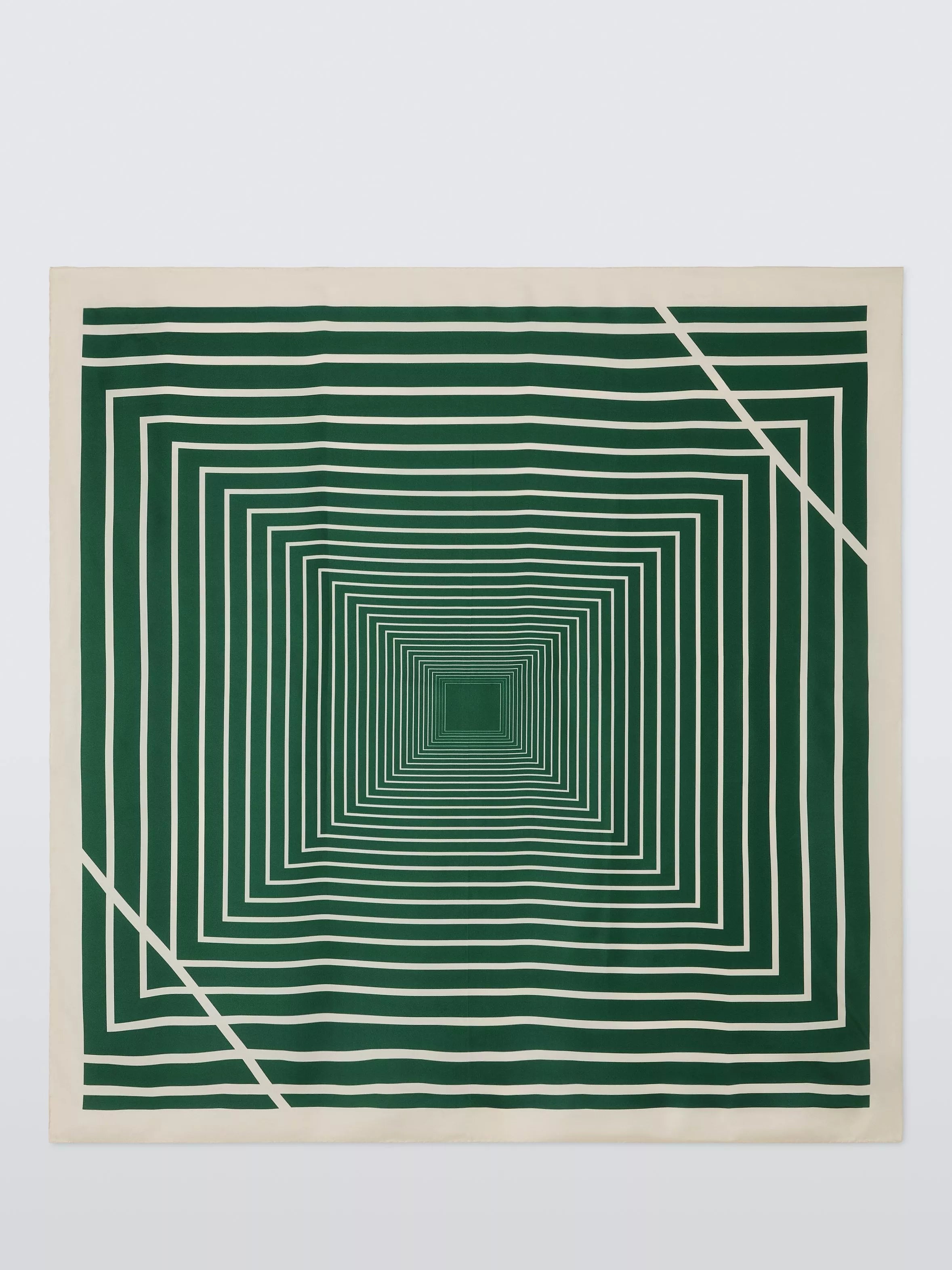 John Lewis silk scarf geometric stripe green 90x90cm, UK version