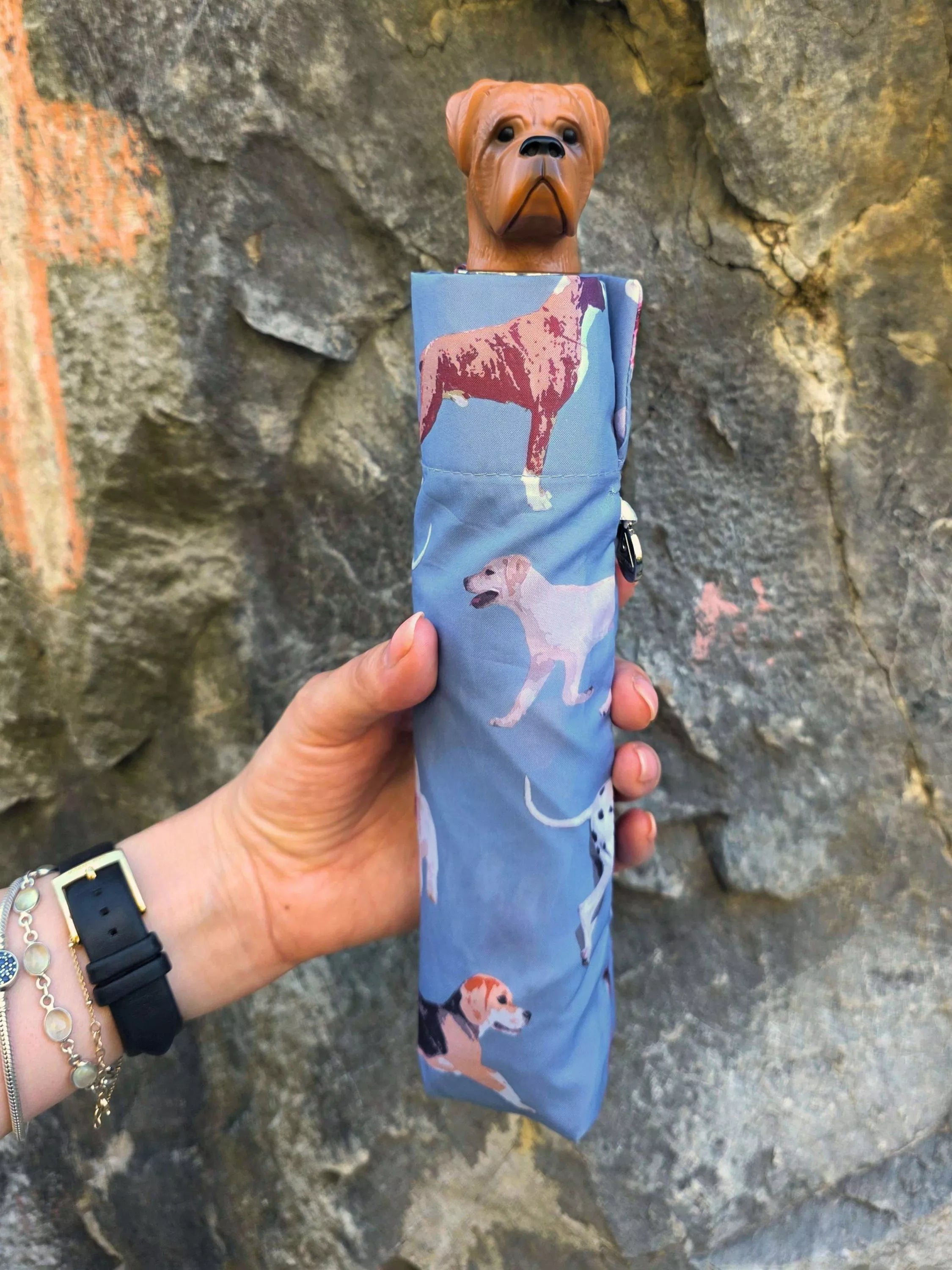 Fulton dog umbrella Blue/Multi manual - British product
