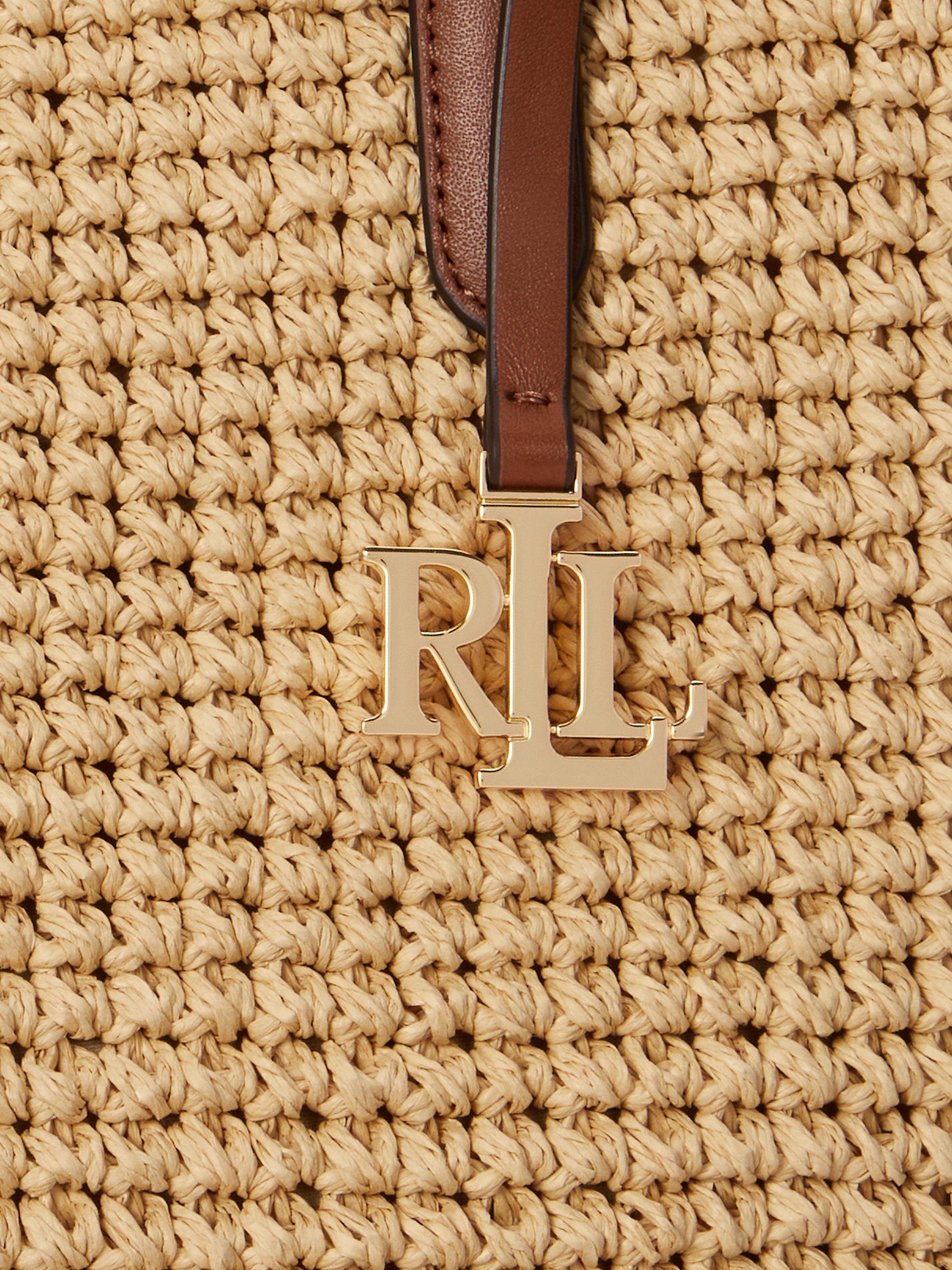 Lauren Ralph Lauren crochet straw large tote bag, UK version