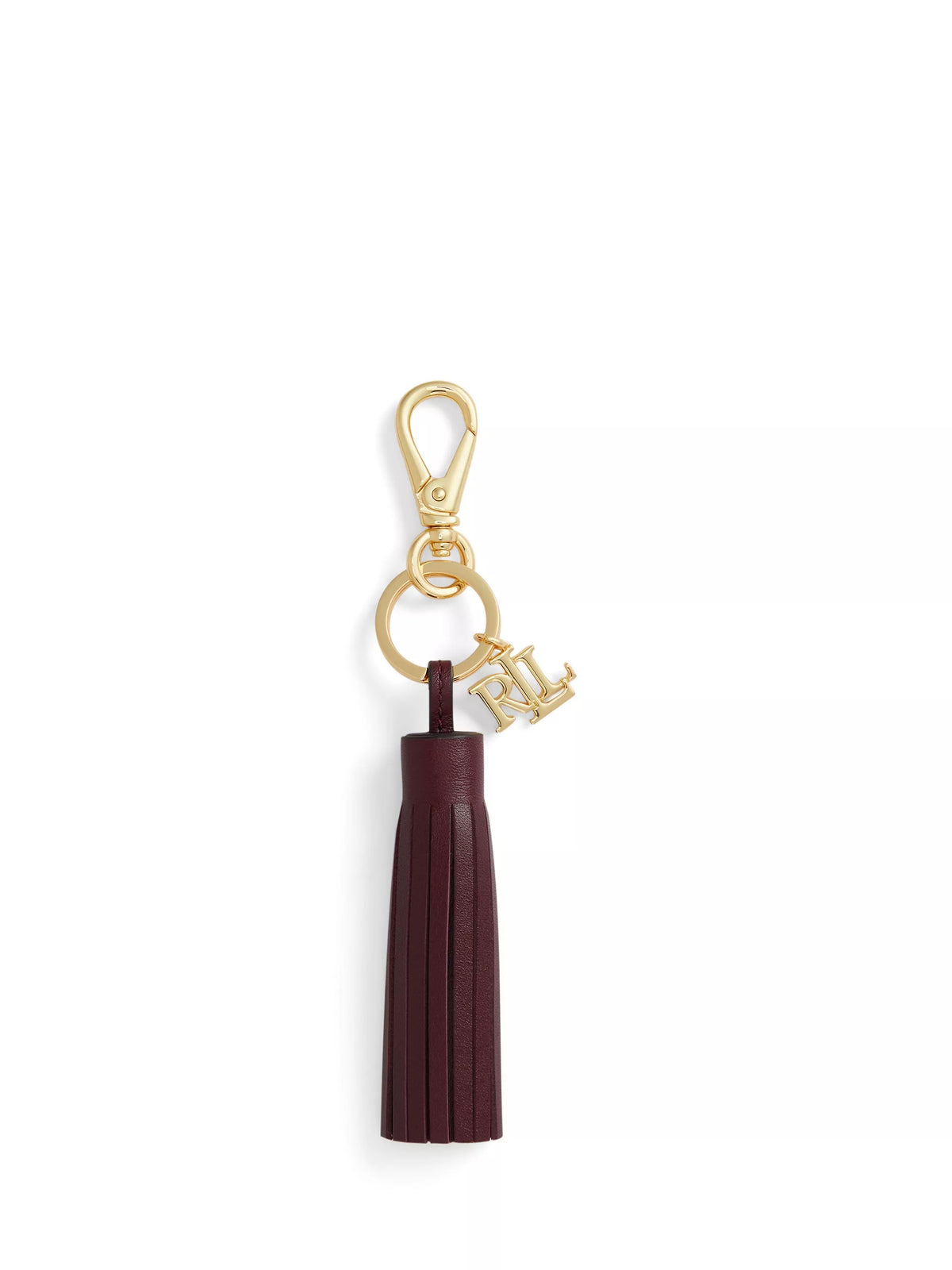 Ralph Lauren Leather Tassel Charm, Dark Garnet
