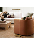 Pottery Barn Lawrence floor lamp vintage brass, imported from the UK