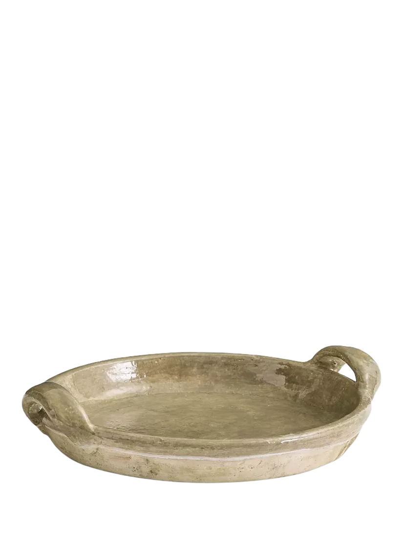 Pottery Barn French Pot Terracotta Bowl Sage 47cm, imported from the UK