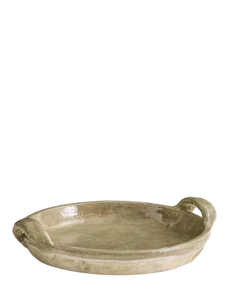 Pottery Barn French Pot Terracotta Bowl Sage 47cm, imported from the UK