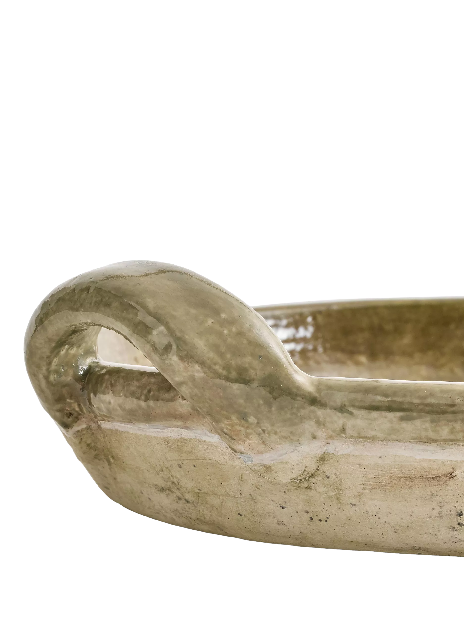 Pottery Barn French Pot Terracotta Bowl Sage 47cm, imported from the UK