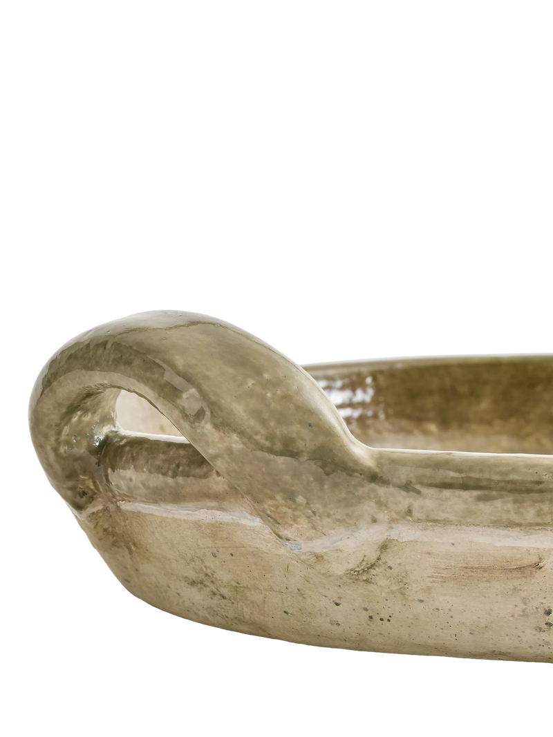 Pottery Barn French Pot Terracotta Bowl Sage 47cm, imported from the UK