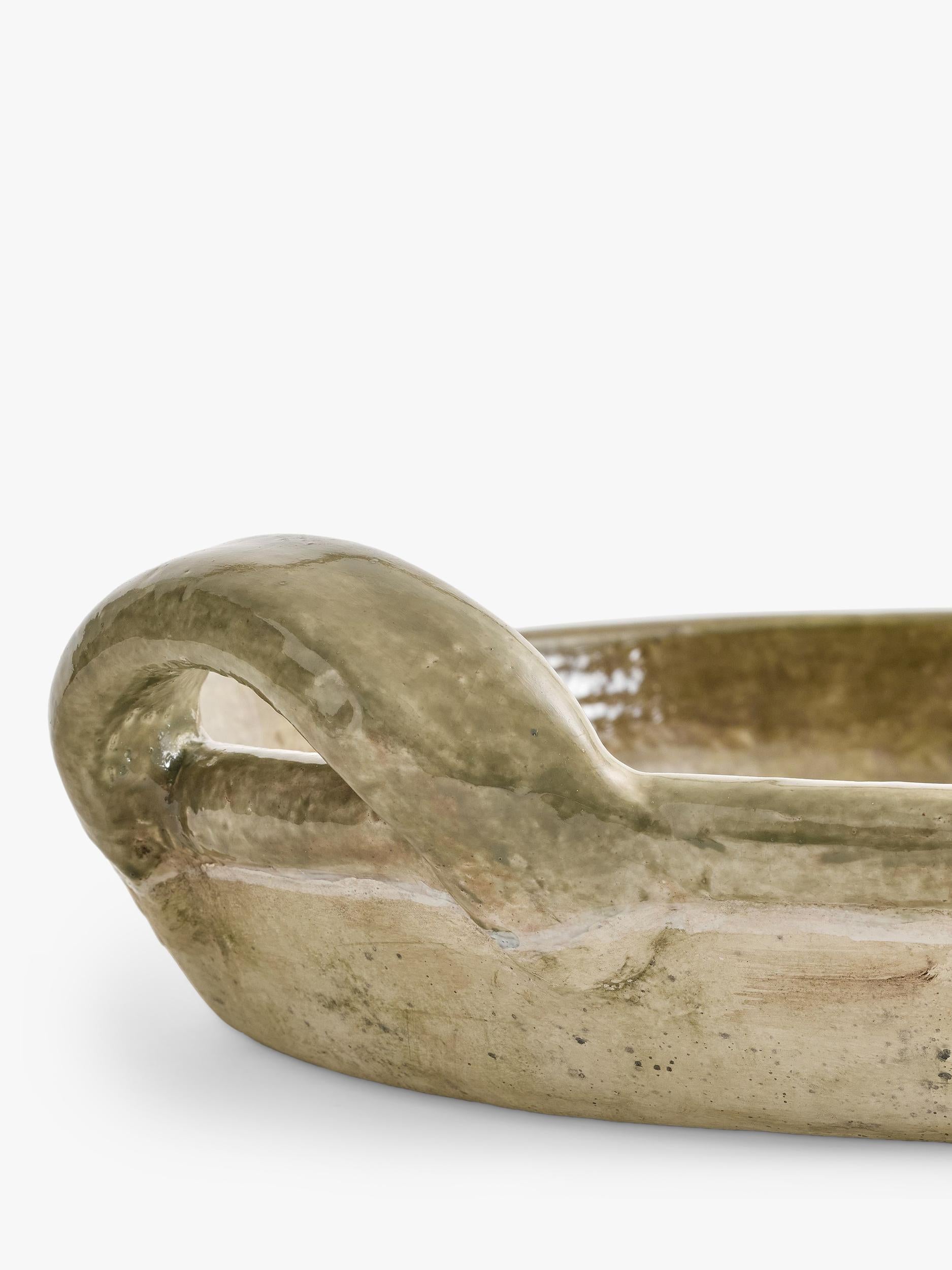 Pottery Barn French Pot Terracotta Bowl Sage 47cm, imported from the UK