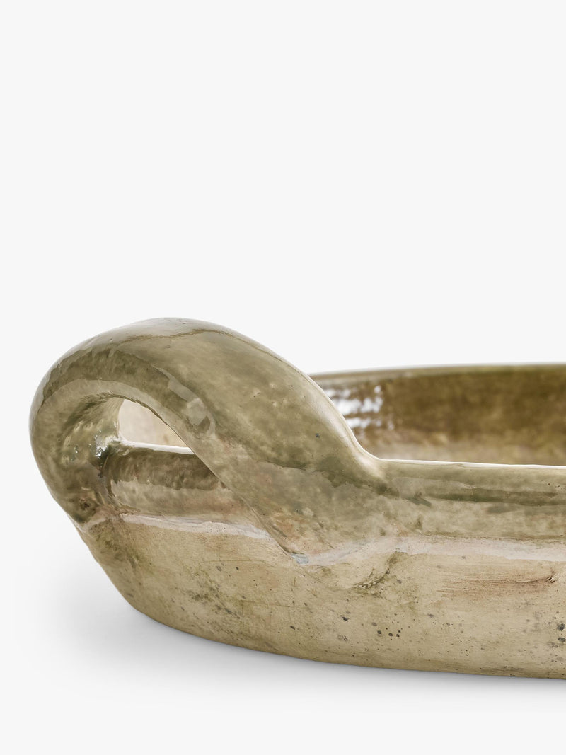 Pottery Barn French Pot Terracotta Bowl Sage 47cm, imported from the UK