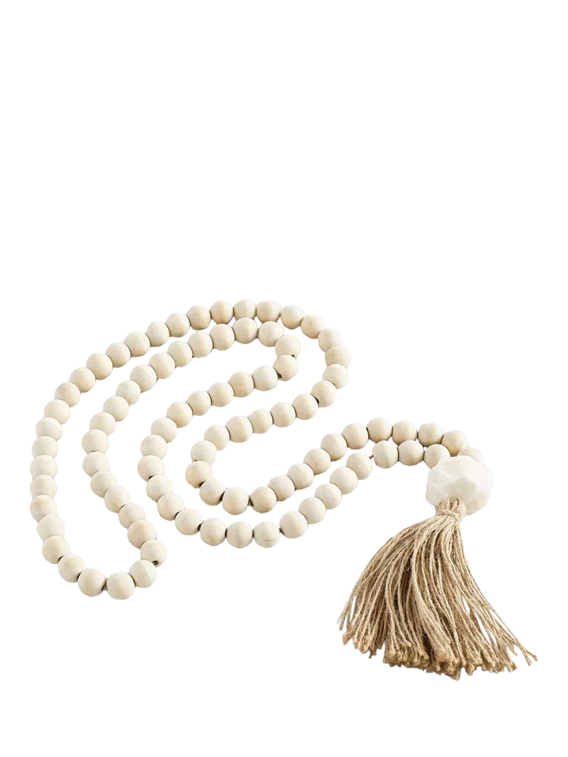 Pottery Barn mango wood contentment beads - British product