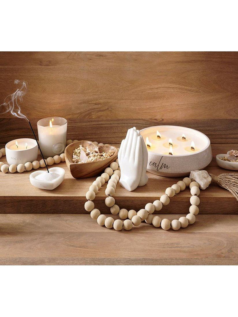 Pottery Barn mango wood contentment beads - British product
