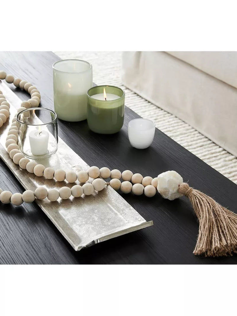 Pottery Barn mango wood contentment beads - British product