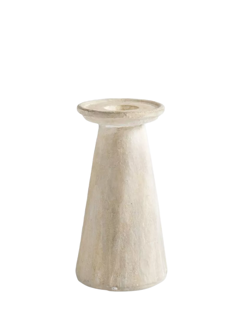 Pottery Barn artisan clay candleholder natural large, UK version