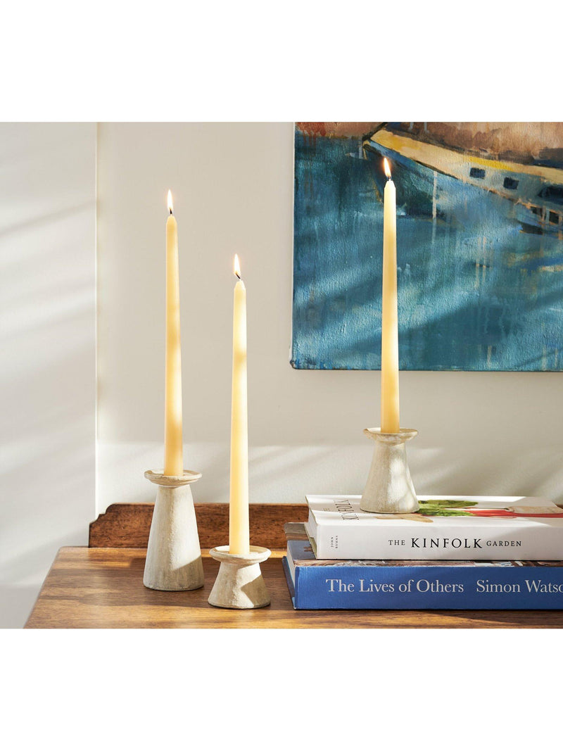 Pottery Barn artisan clay candleholder natural large, UK version