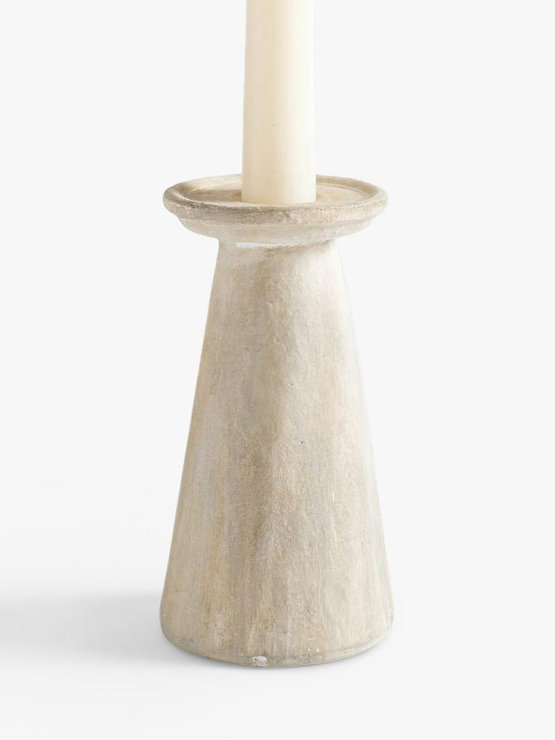 Pottery Barn artisan clay candleholder natural large, UK version