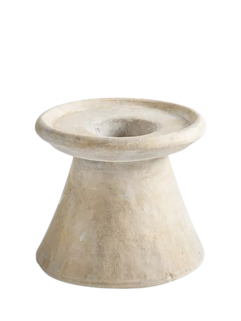 Pottery Barn Artisan Clay Candleholder Natural Large