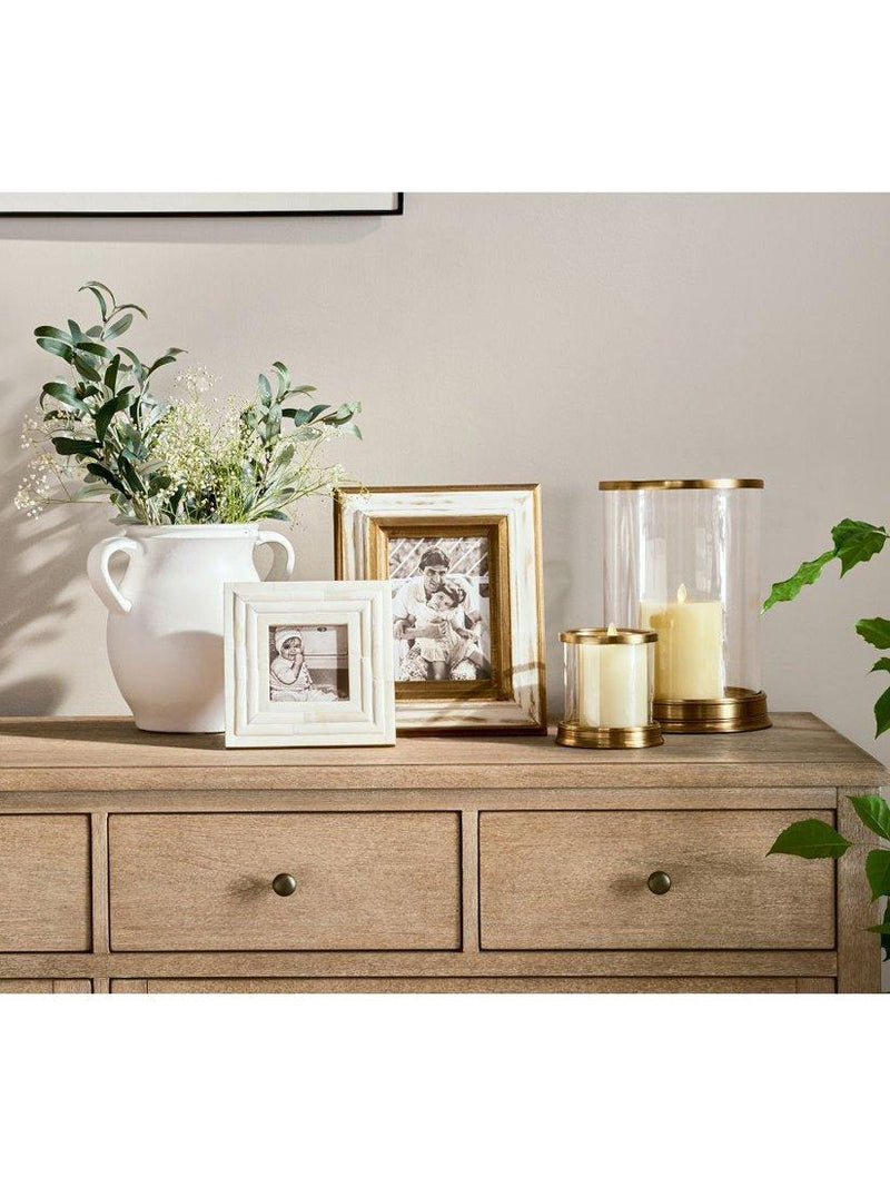 Pottery Barn hurricane candle holder brass (British brand)