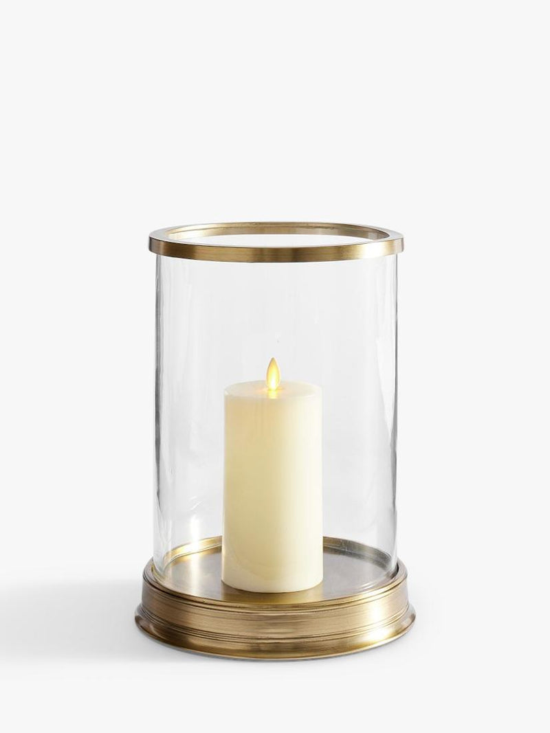 Pottery Barn hurricane candle holder brass (British brand)