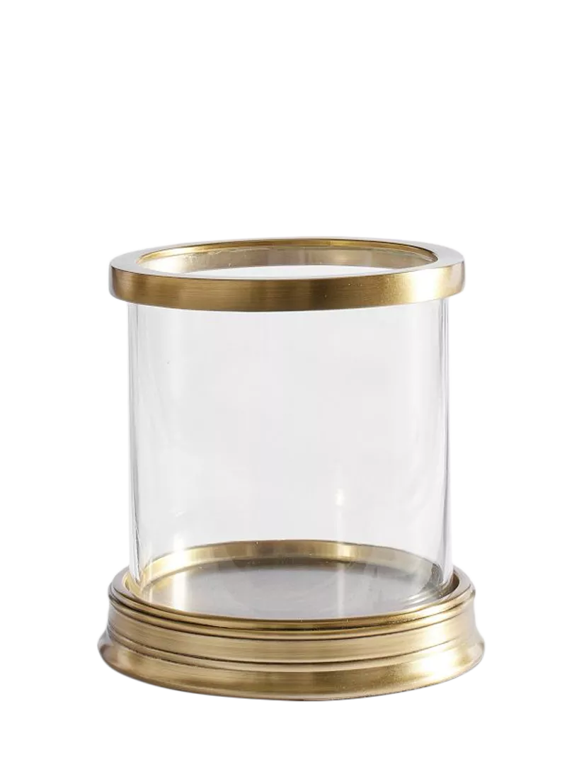 Pottery Barn Daphne Hurricane Candle Holder Brass