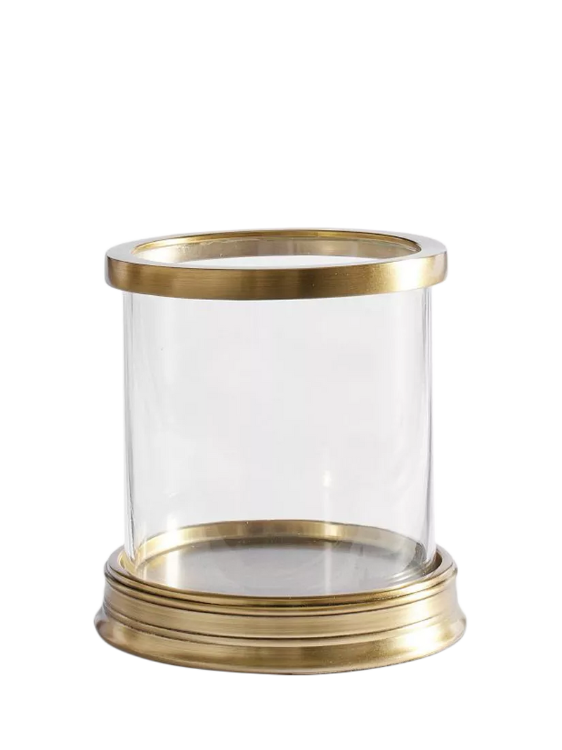 Pottery Barn Daphne Hurricane Candle Holder Brass