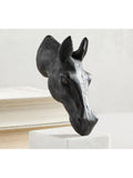 Pottery Barn horse head bookends bronze finish marble bases - British product