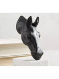 Pottery Barn horse head bookends bronze finish marble bases - British product
