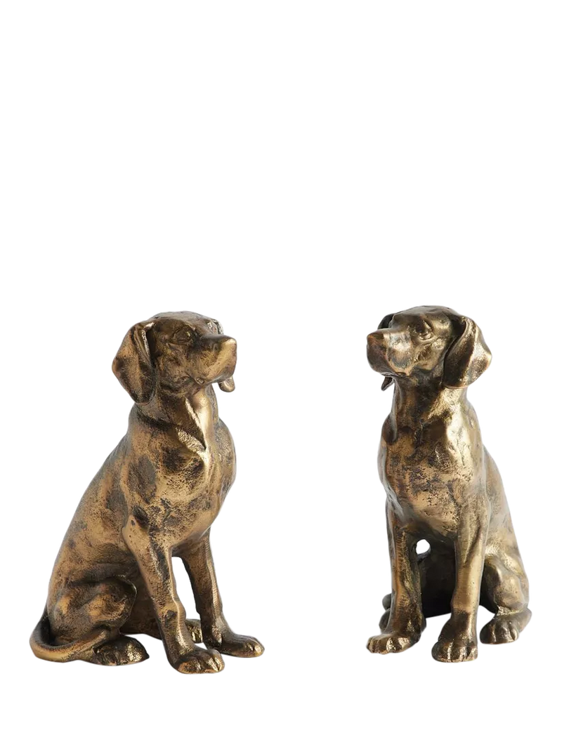 Pottery Barn Labrador bookends set of 2 brass - British product