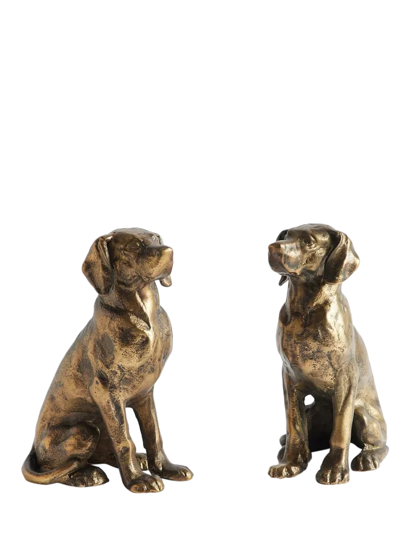 Pottery Barn Labrador bookends set of 2 brass - British product