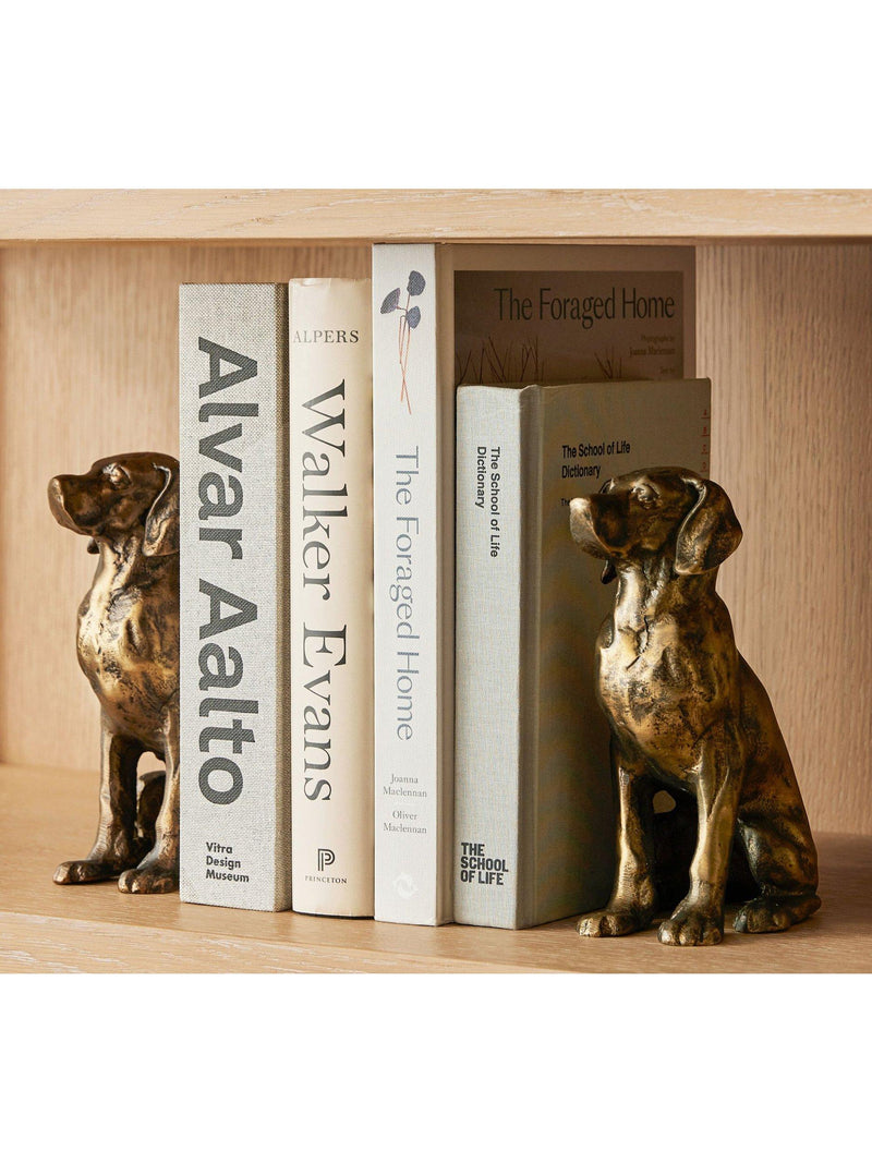 Pottery Barn Labrador bookends set of 2 brass - British product