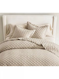 Pottery Barn Belgian Flax Linen Diamond Duvet Cover King Size
