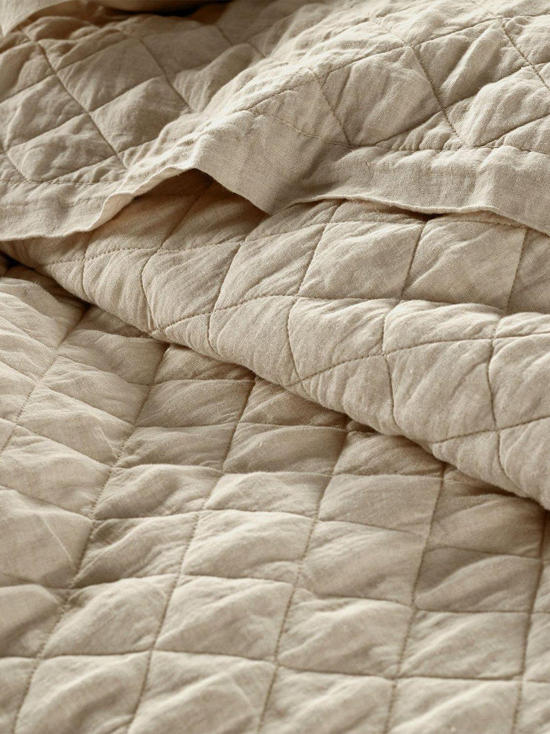 Pottery Barn Belgian flax linen diamond duvet cover King Size, UK version